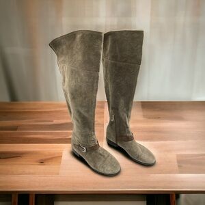 Franco Sarto L-Tech Taupe Suede Tall Knee High Flat
Boots Sz 8 1/2 M